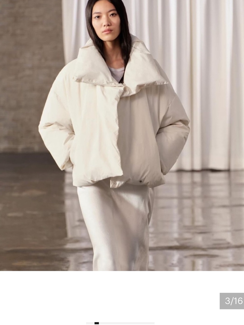ZARA White Puffer Jacket.